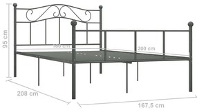 Estrutura de cama 160x200 cm metal cinzento