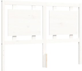 Estrutura de cama com cabeceira 140x190cm madeira maciça branco