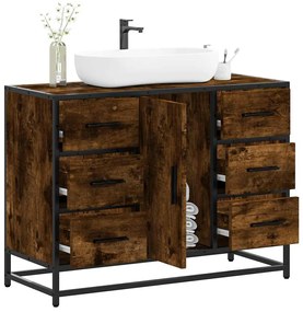 vidaXL Armário lavatório WC 80x33x60 cm deriv. madeira carvalho fumado