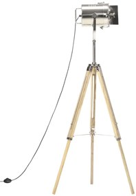 Candeeiro de chão tripé 140 cm madeira mangueira maciça