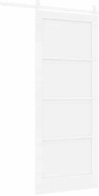 Porta Deslizante vidaXL com Conjunto de Ferragens Branca 86x211 cm Mad