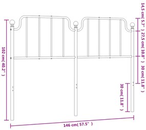 Cabeceira de cama 140 cm metal preto