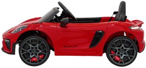 Carro elétrico para Crianças 12V Porsche Spyder RS 718 com Rodas Espuma EVA, assento couro ecológico Carga até 30 kg Pintado Vermelho