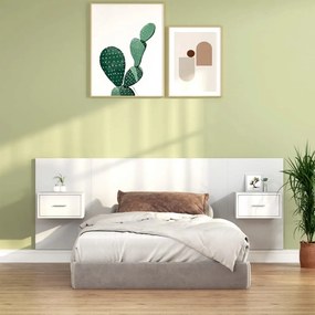 vidaXL Cabeceira cama + armários madeira processada branco
