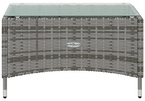 8 pcs conjunto lounge de jardim c/ almofadões vime PE cinzento