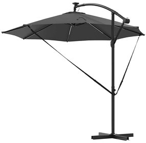 Guarda-sol de Bananeira Cantilever Antracite 294 x 294 x 248 cm
