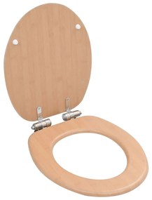143926 vidaXL Assento de sanita com tampa de fecho suave MDF design bambu