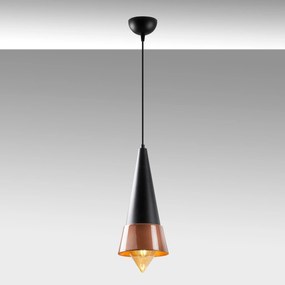 Candeeiro de Teto Dodo – Preto e Cobre – 19 x 19 cm