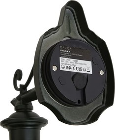 Candeeiro de parede exterior clássico verde-escuro com vidro transparente - Genoa