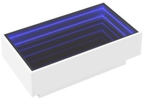 Mesa de centro c/ LEDs 90x50x30 cm derivados de madeira branco