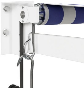 Toldo retrátil automático com 4x3 m azul e branco