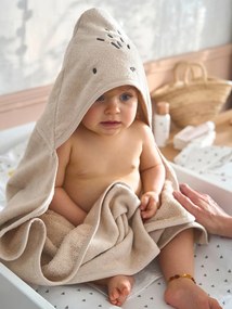 Agora -15%: Capa de banho essentiels, com algodão reciclado, para bebé bege-areia