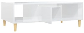 Mesa de Centro Toulie com Porta Central - Branco Brilhante - Design Nó