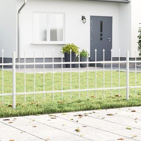 Cerca de Jardim com Topo de Lança Branca 11,9x0,6 m em Aço