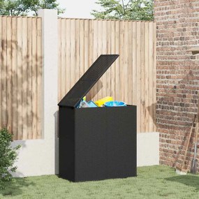vidaXL Caixa para almofadões de jardim 100x49x103,5 cm vime PE preto