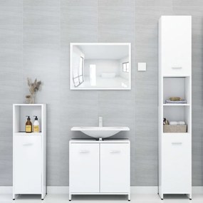 vidaXL 4 pcs conjunto de móveis de casa de banho contraplacado branco
