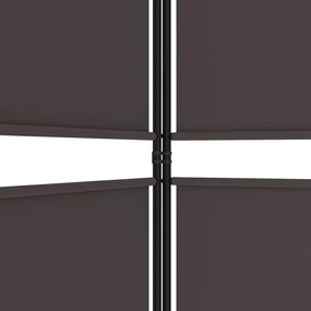Biombo/divisória com 5 painéis 250x220 cm tecido castanho