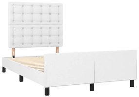 Estrutura de cama sem colchão 120x190cm couro do falso branco