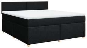 Cama com molas/colchão 180x200 cm tecido preto