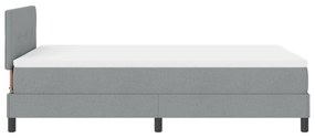 Cama Box Spring com colchão Cinza Claro 120x190 cm Tecido