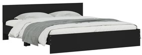 Estrutura cama c/ cabeceira e luzes LED 180x200 cm preto