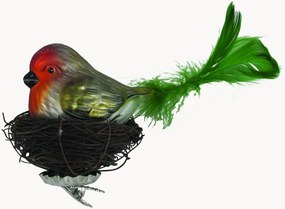 Ornamento para árvore de Natal pintado à mão Bird