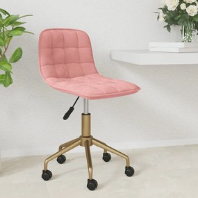 vidaXL Cadeira de jantar giratória veludo rosa
