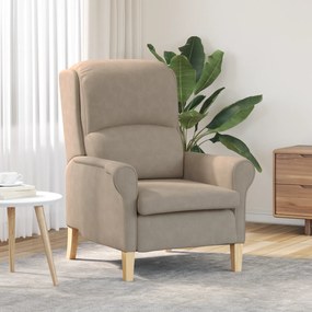 Poltrona Taupe Taupe Tecido, Madeira Padrão Poltrona Taupe