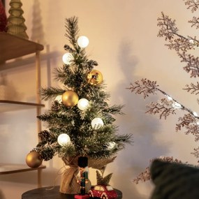 Árvore de Natal branca com dourado 60cm Incl. LED com temporizador - Jack