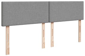 Cama otomana com colchão 160x200 cm tecido cinzento claro