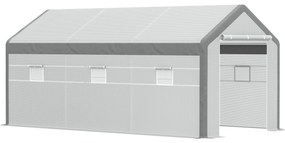 Estufa Jardim com 2 portas e 6 janelas enrolaveis 600x300x280 cm Branc