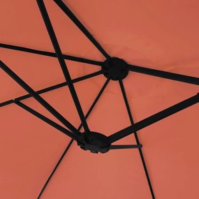 Guarda-sol de jardim com cabeça dupla 449x245 cm terracotta