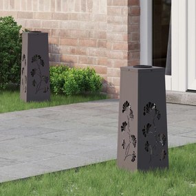 vidaXL Luz Solar LED de Caminho 2 pcs Preto Aço Laminado a Frio