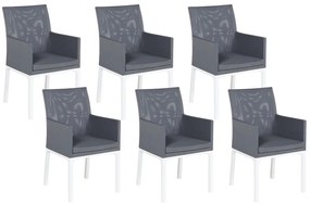 Conjunto de 6 cadeiras de jardim cinzentas BACOLI Beliani