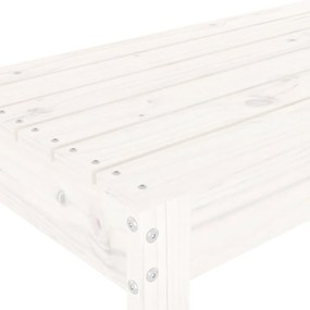 Banco de jardim 80x38x45 cm madeira de pinho maciça branco