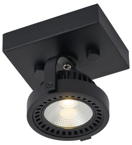 Foco de superfície moderno preto com LED regulável - Apollo Moderno