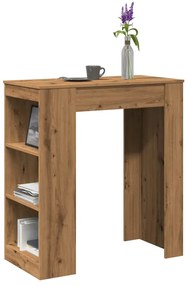 vidaXL Mesa de bar c/ prateleiras derivados madeira carvalho artisiano