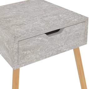 Mesa de cabeceira 40x40x56 cm derivados madeira cinza cimento