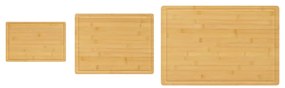 3 pcs conjunto de tábuas de cortar em bambu