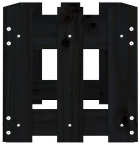 Canteiro elevado c/ design cerca 100x30x30cm pinho maciço preto
