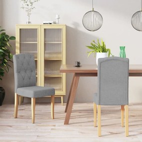 vidaXL Cadeiras de jantar 2 pcs tecido cinzento-claro