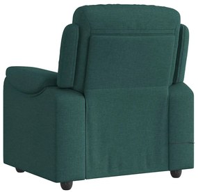Poltrona de massagens reclinável tecido verde-escuro