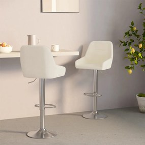 vidaXL Bancos de bar 2 pcs tecido cor creme