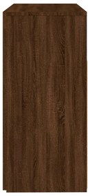 Aparador com luzes LED 80x35x75 cm carvalho castanho