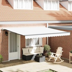 vidaXL Toldo Retrátil Branco 400 × 350 cm Tecido e Alumínio