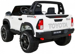 Carro elétrico para Crianças Toyota Hilux 12V, 4x4 Rodas Espuma EVA, Assento couro ecológico Branca