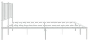 Estrutura de cama com cabeceira 120x200 cm metal branco