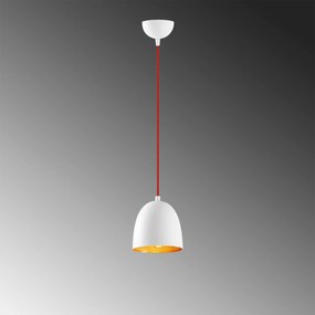 Candeeiro Chandelier Tattoo – Branco/Vermelho – 16 x 16 cm