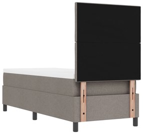 Cama Box Spring com Colchão Taupe 80x200 cm Tecido