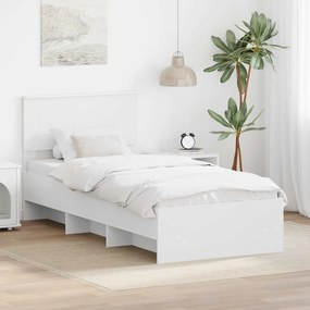 vidaXL Estrutura da Cama Branco 90 x 200 cm Madeira processada